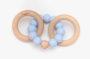 Blue Silicone Wood Teether