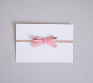 Simply Ellie Pink Mini Style Leather Bow