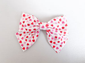 Simply Ellie Large Pink and Red Heart Bow