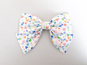 Simply Ellie Large Multicolored Heart Bow