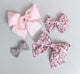 Simply Ellie Large Pink and Gray Floral Bow