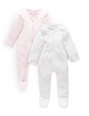 Purebaby Pale Pink Spot 2-Pack Growsuits